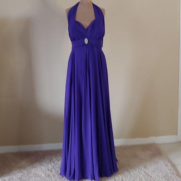 (4) NWT Wow Plus Size Long Gown Style #2431 in PURPLE - Picture 5 of 5